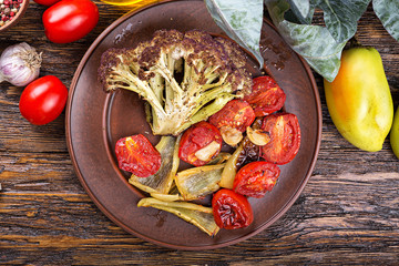 roasted vegetables on a plate