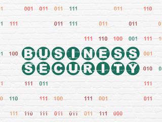 Safety concept: Business Security on wall background