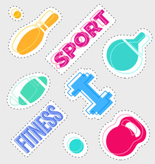 Fashion patch badges with sport elements