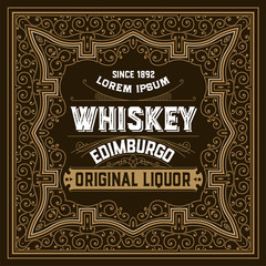 Vintage frame and label for whiskey product. You can use it for