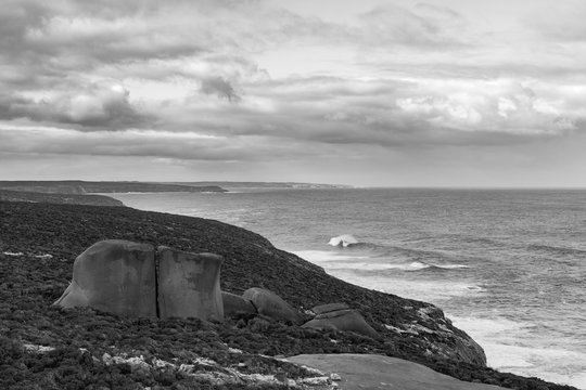 Fototapeta Stormy Sea with clouds in Australia, Kangaroo Island