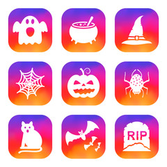 Halloween icons set 