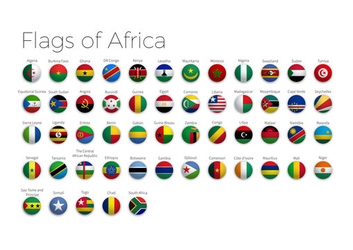 Circle Flags Of The World. Flags of Africa