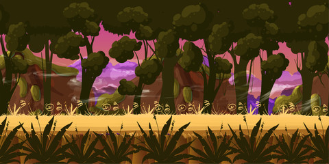 Dark Forest vector Background