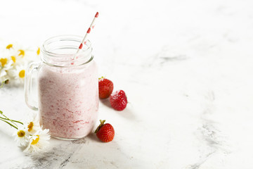 Strawberry milkshake or smoothie