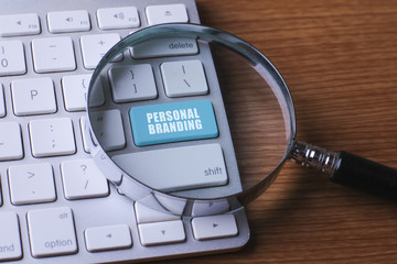 Advertising concept: computer keyboard with word Personal Branding