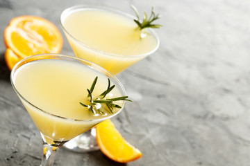 Citrus and coconut liquor cocktail
