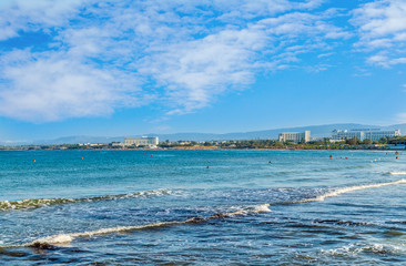 waves of the sea in a bay in Puglia