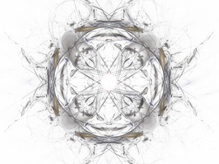 Grey floral pattern in the form of an abstract fractal