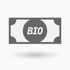 Isolated bank note icon with  the text  BIO