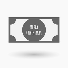 Isolated bank note icon with    the text MERRY CHRISTMAS