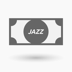 Isolated bank note icon with    the text JAZZ