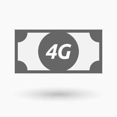 Isolated bank note icon with    the text 4G