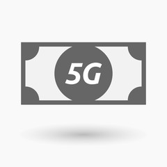 Isolated bank note icon with    the text 5G