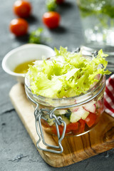 Layered salad in a jar