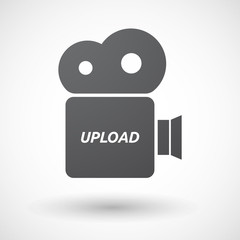 Isolated film camera icon with    the text UPLOAD