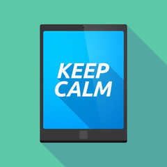 Long shadow tablet PC with    the text KEEP CALM