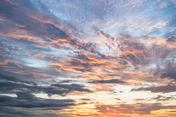 beautiful sunset sky and clouds background