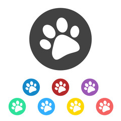 Fototapeta premium Paw print set vector