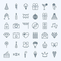 Line Birthday Party Icons