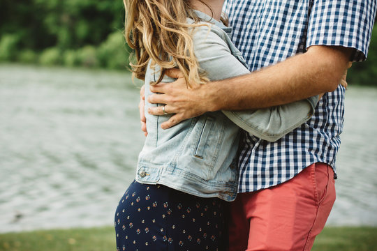 Close-up Of A Mid Adult Couple Hugging