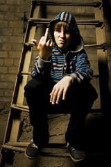 aggressive hip-hop boy