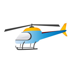 Blue helicopter on a white