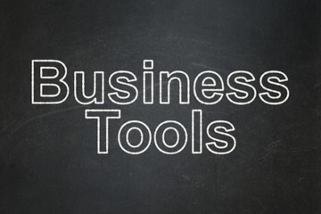 Fototapeta na wymiar Finance concept: Business Tools on chalkboard background