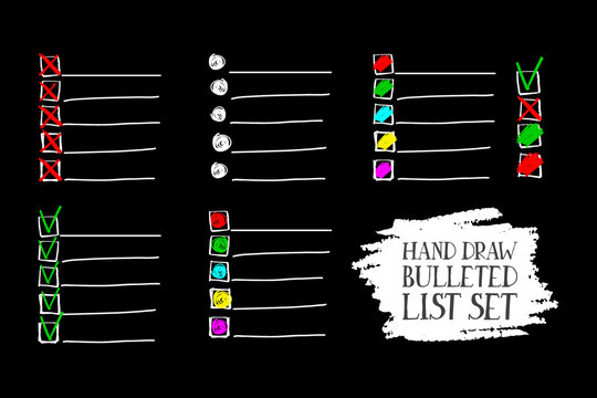 set of insulated bulleted lists