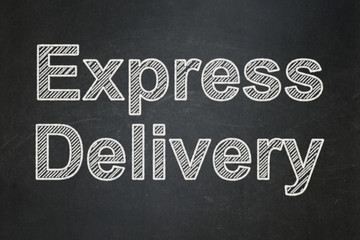 Business concept: Express Delivery on chalkboard background