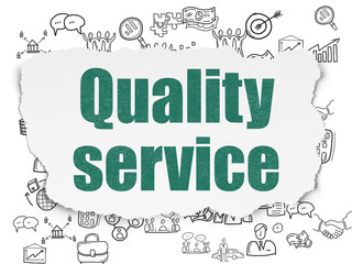 Finance concept: Quality Service on Torn Paper background