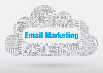 Obraz premium E-mail marketing word cloud technology vector concept illustration