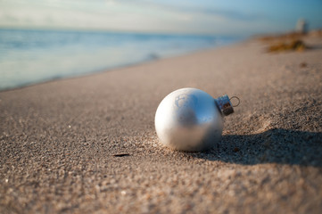 Silver Christmas Ornament Washed Up on South Florida Miami Beach
