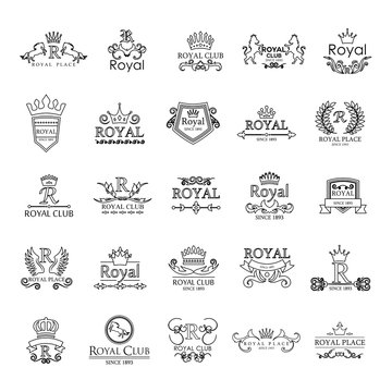 Royal Logo Set - Isolated On White Background - Vector Illustration, Graphic Design. For Web,Websites,Print,Presentation Templates, App, Mobile Applications And Promotional Materials