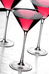 Cosmopolitan cocktails on tray