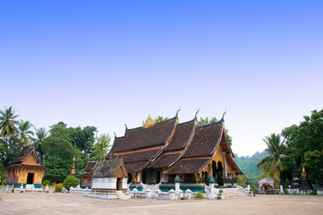 Wat Xieng Thong, one of the Buddha complexes in Luang Prabang, Laos which is the UNESCO World Heritage city 