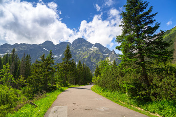 Obraz premium Beautiful scenery of the trail in Tatra mountains, Poland