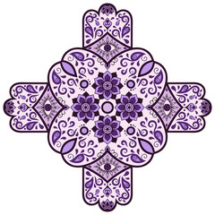 Vector color mandala. Mehndi style.
