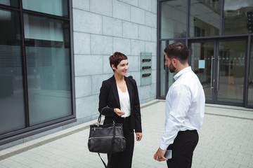 Fototapeta premium Businesspeople interacting with each other