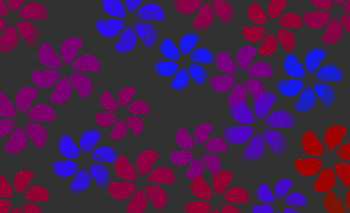 Fototapeta na wymiar Pattern with flowers on the blac background.