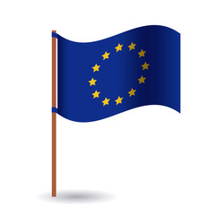 European union flag icon. Europe nation and government theme. Colorful design. Vector illustration