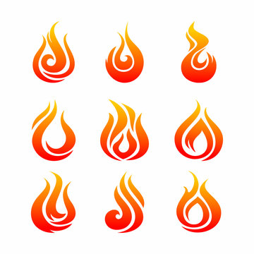 9 Abstract Fire Flame Logo Pack