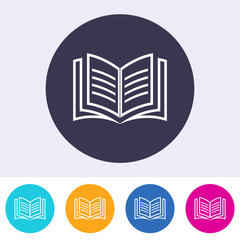 Vector open book icon colorful buttons