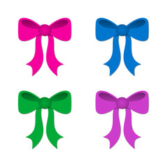 Gift ribbon bows in different colors