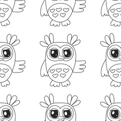 Fototapeta premium Seamsless pattern with cute owl Vector image