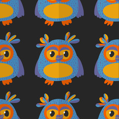 Seamsless pattern with cute owl Vector image