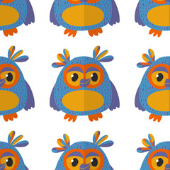 Seamsless pattern with cute owl Vector image