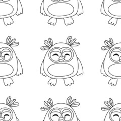 Seamsless pattern with cute owl Vector image