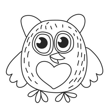 Vector image of cute owl for kindergarten
