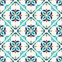 Vector seamless texture. Beautiful colored pattern for design and fashion with decorative elements